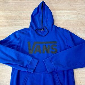 VANS Hoodie Men’s Large Blue Off The Wall Skateboard Culture Pullover Sweatshirt